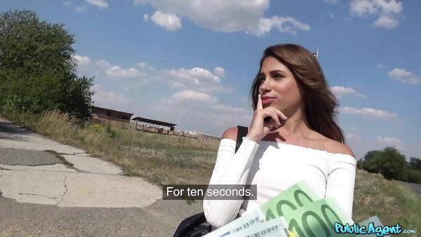 Small tits teen Latina Baby takes cock at the bus stop